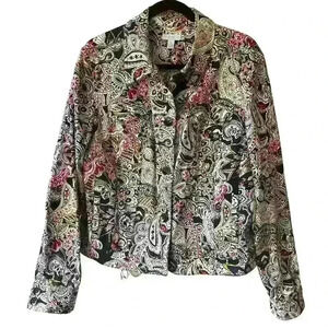 Charter Club Women's XL Paisley Button-Up Blazer Multicolor Jacket